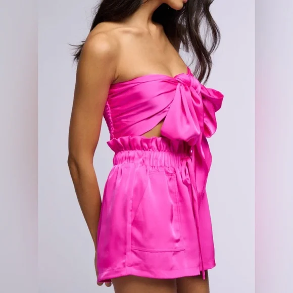 New AKIRA pink satin shorts and wrap top mixed sizing - Picture 3 of 4